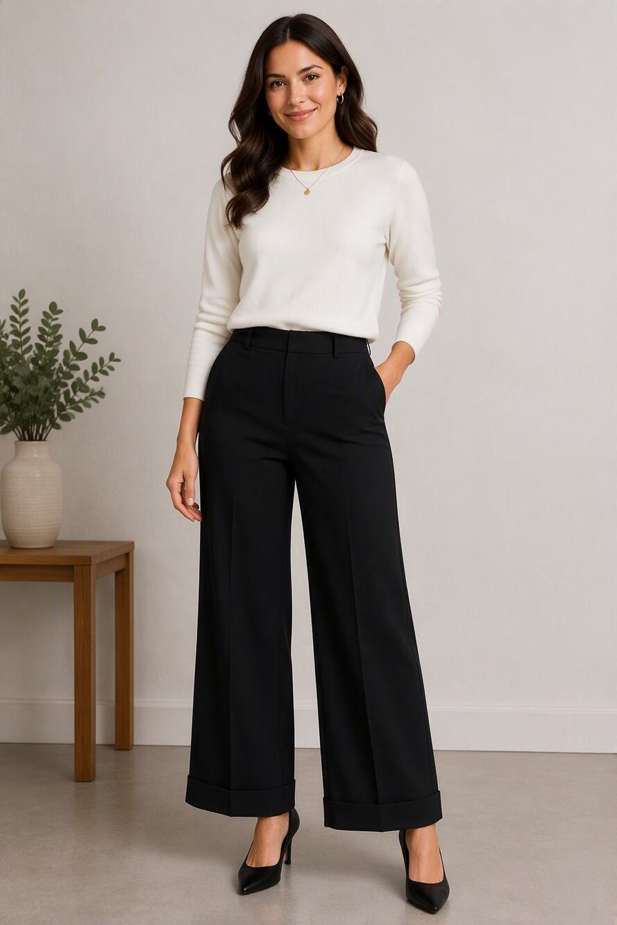 Caslon Women's Wide Leg Dress Pants/Trouser Black Size 8P